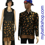 Batik for Couple Semi Silk Black and Gold