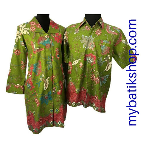 Couple Batik Tenun Green