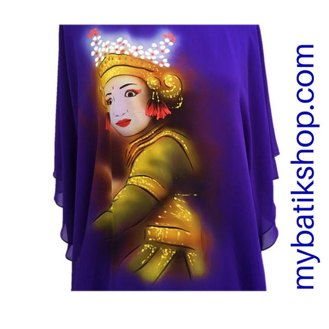 Handpainted Purple Chiffon Blouse Dancer