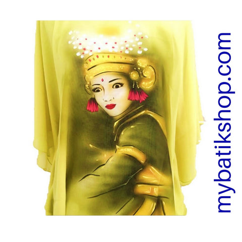 Handpainted Yellow Chiffon Blouse Dancer