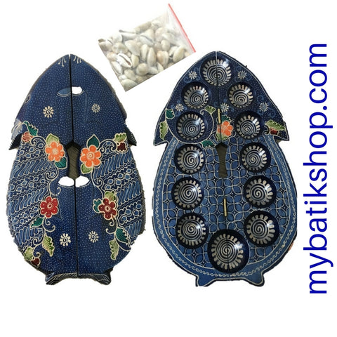 Mancala Blue Bunny Wood Batik