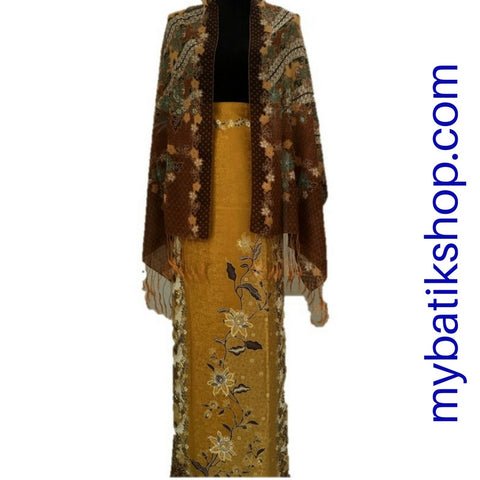 Sarong and Scarf Set Solo Semi Silk Yellow