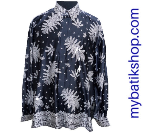 Batik for Men Silk Long-sleeves Black