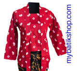 Kebaya Kutubaru Jumput Print Red