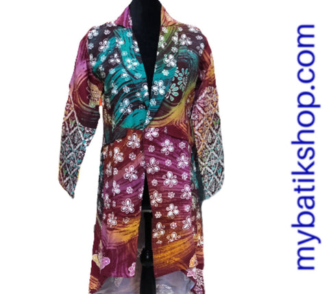 Batik Tulis Abstract Long Blazer